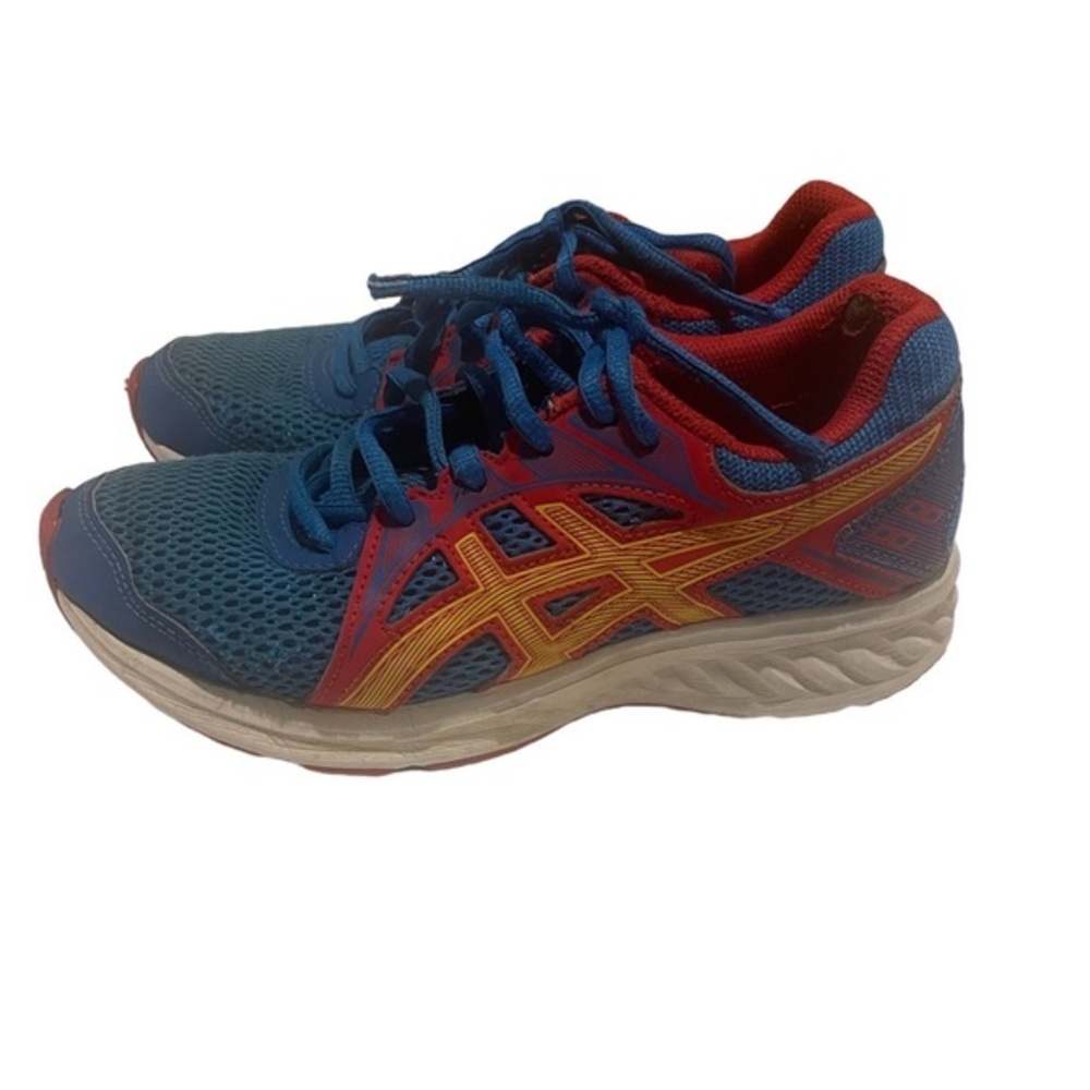 Asics Jolt Running Sneakers Size 3.5 1014A185 - Bright Blue with Red